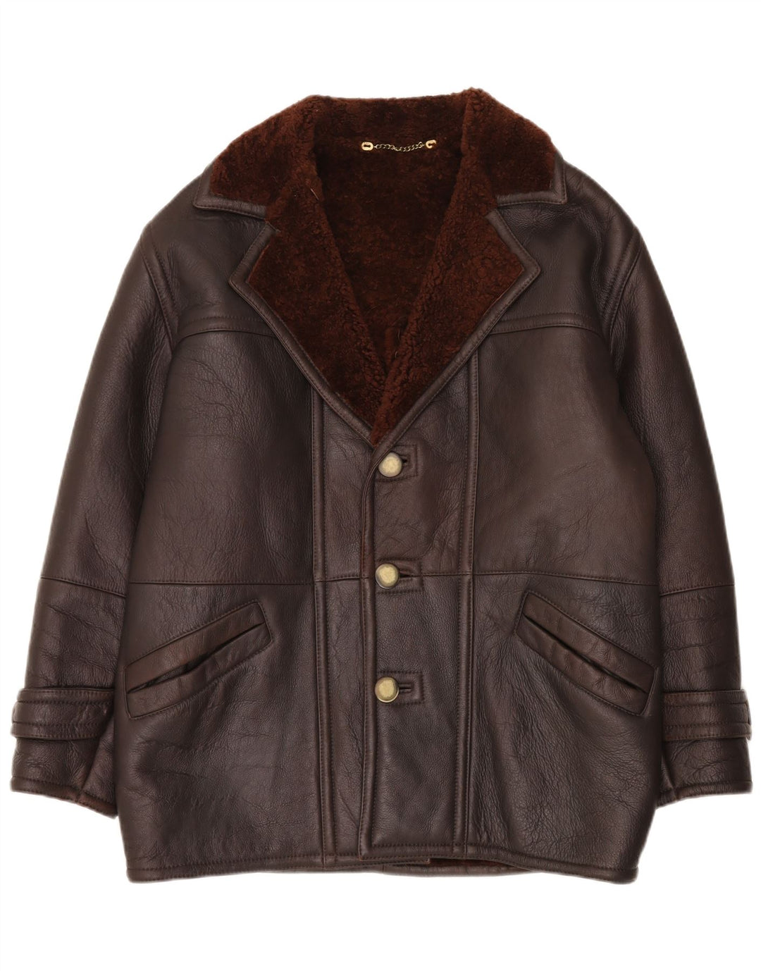 Vintage Ανδρικό Σακάκι Shearling Loose Fit IT 48 Medium Brown Shearling