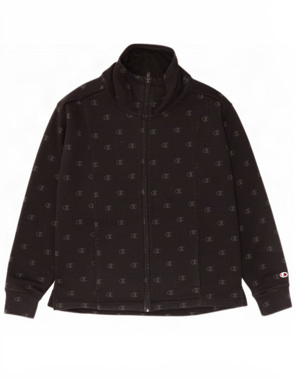Γυναικεία φόρμα Champion Graphic Top Jacket UK 10 Small Black Cotton