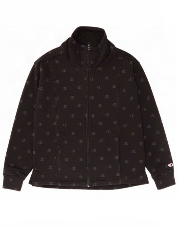 Γυναικεία φόρμα Champion Graphic Top Jacket UK 10 Small Black Cotton