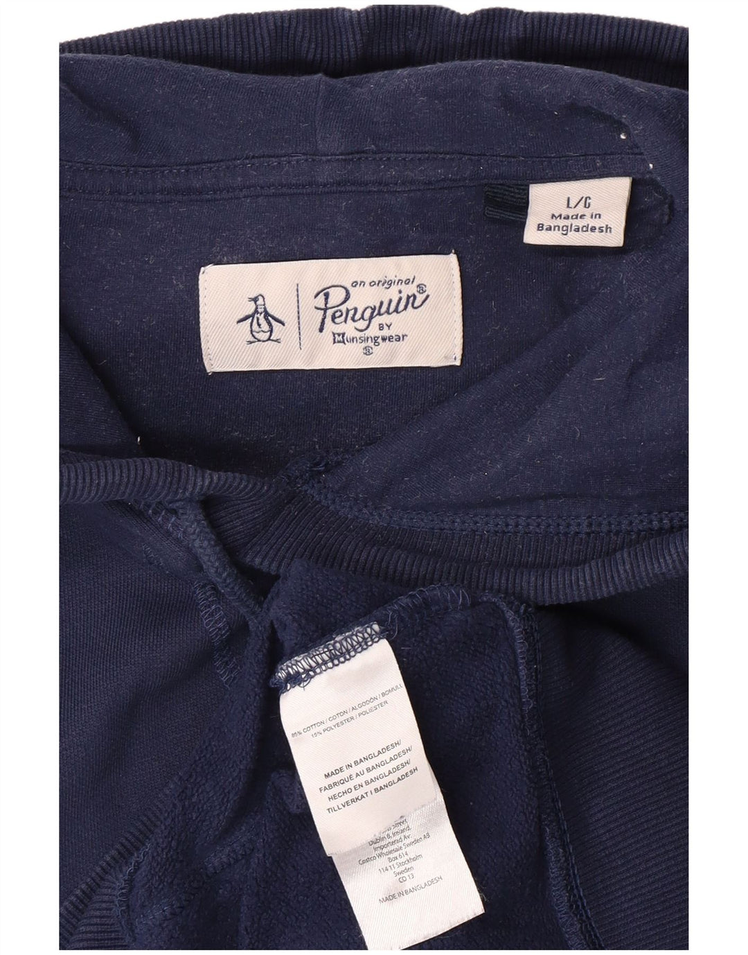 PENGUIN Ανδρικό φούτερ με κουκούλα, μεγάλο μπλε βαμβακερό