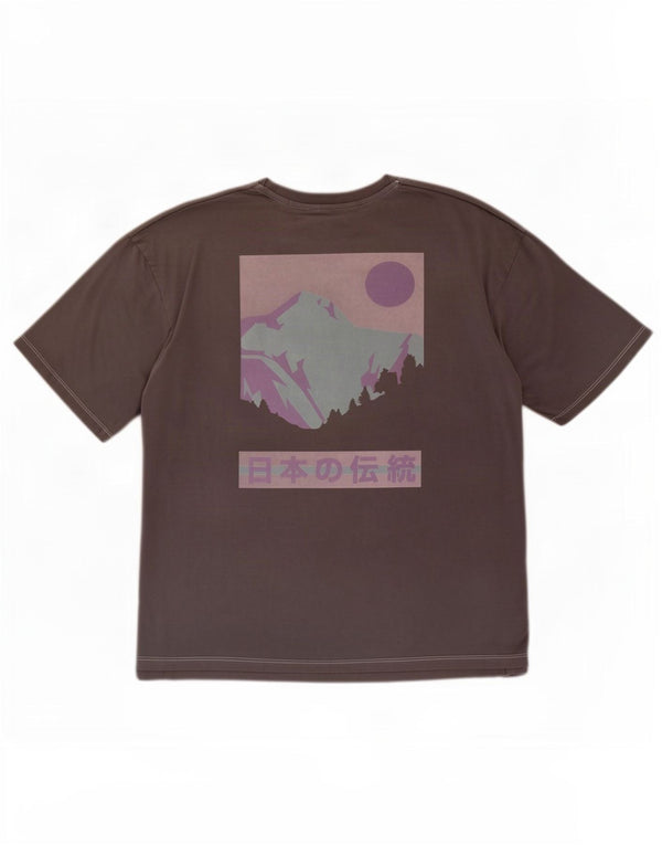 Jack & Jones Mens Graphic T-Shirt Top 2XL Grey Cotton