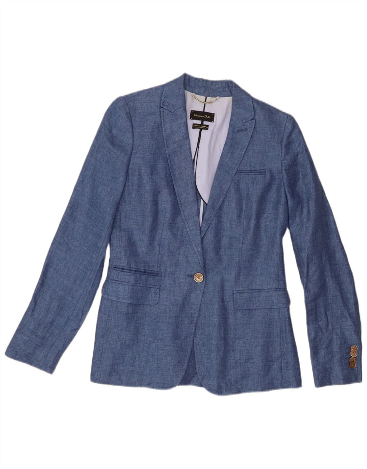 Massimo Dutti Γυναικείο Μπουφάν σακάκι με 1 κουμπί EU 36 XS Μπλε