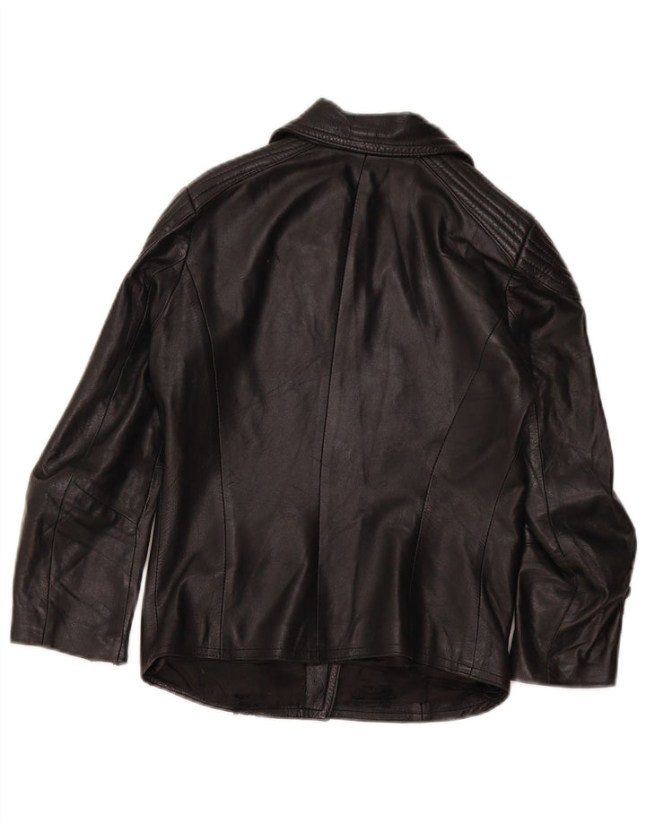 Vintage Γυναικείο Δερμάτινο Μπουφάν Biker UK 4 XS Μαύρο