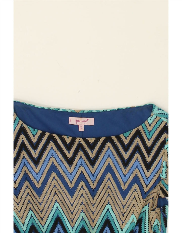 PER UNA Womens Crochet Shift Dress UK 14 Medium Blue Chevron Vintage Per Una and Second-Hand Per Una from Messina Hembry 