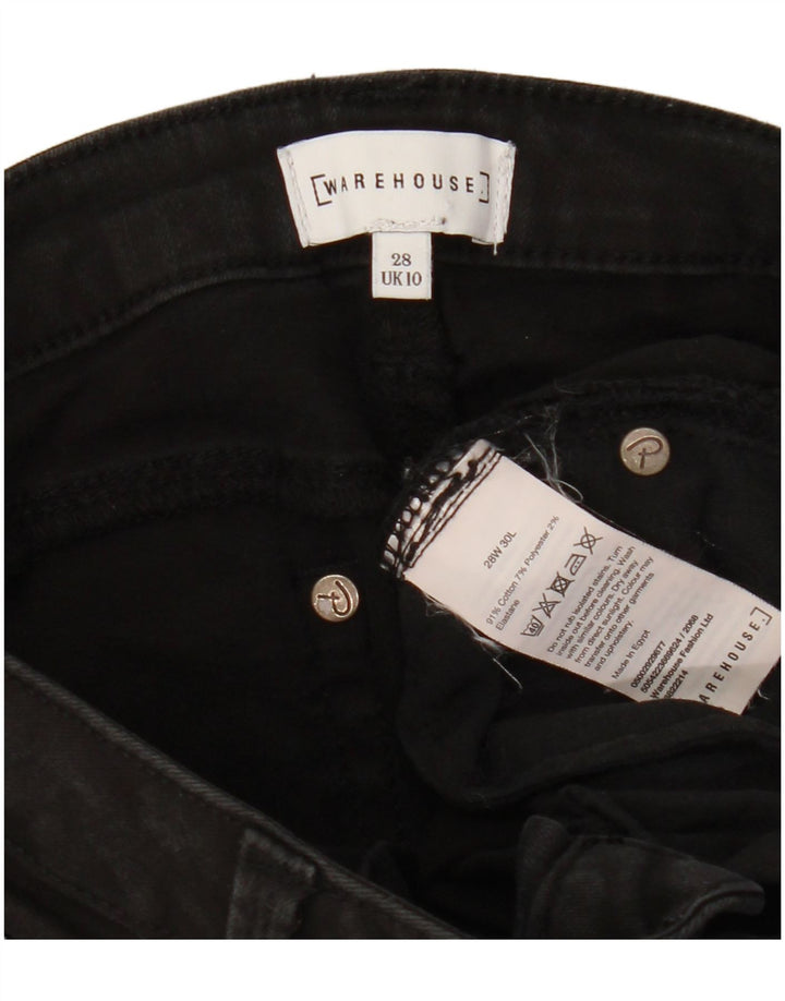 WAREHOUSE Γυναικεία Skinny Jeans UK 10 Small W28 L30 Black Cotton