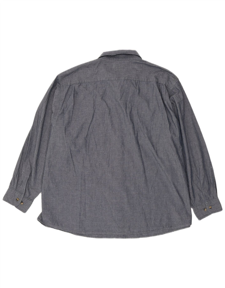 Ανδρικό πουκάμισο WRANGLER 3XL Navy Blue Cotton