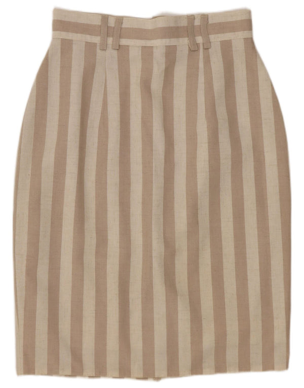 St. Bernard Γυναικεία Ψηλόμεση Pencil Φούστα UK 10 Small W22 Beige ριγέ