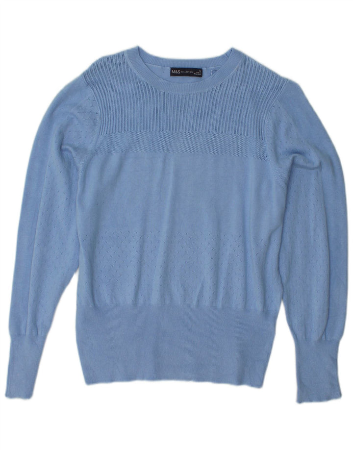 MARKS & SPENCER Γυναικείο Crop Boat Neck Jumper UK 12 Medium Blue