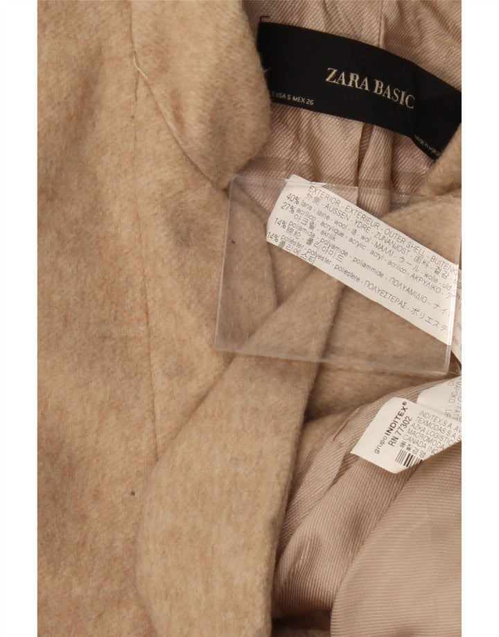 Zara Γυναικείο Πανωφόρι UK 10 Small Beige Wool