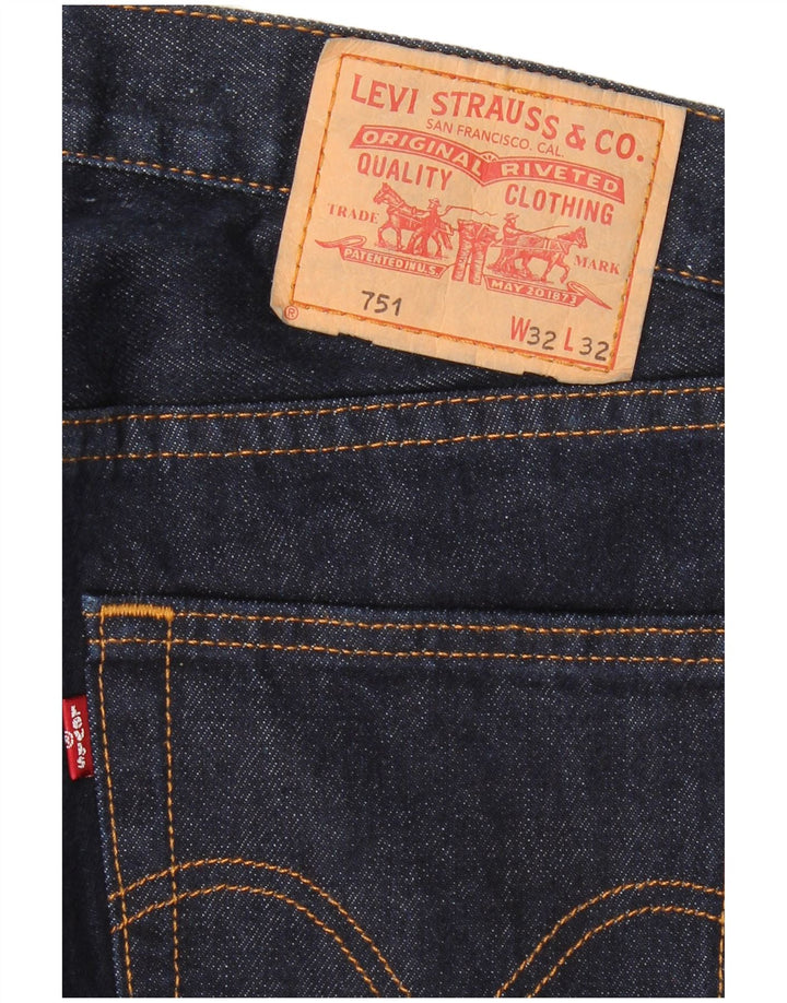 LEVI'S Ανδρικό 751 τζιν ίσιο W32 L32 Navy Blue Cotton