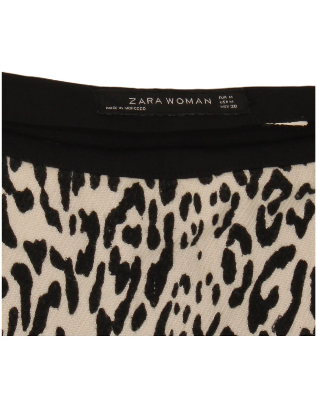 Zara Γυναικεία Μίνι Φούστα Medium W28 Off White Animal Print