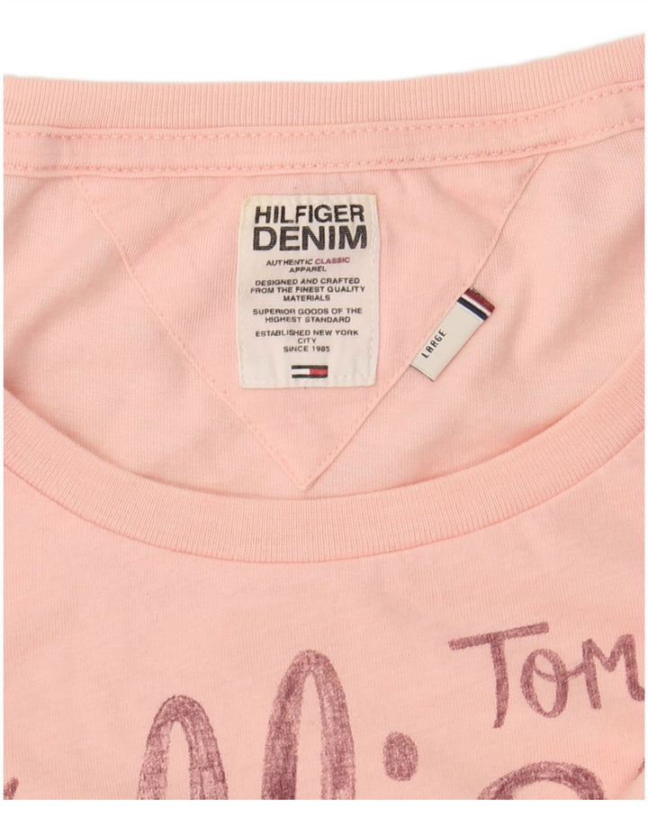 Γυναικείο γραφικό μπλουζάκι TOMMY HILFIGER Top UK 14 Large Pink