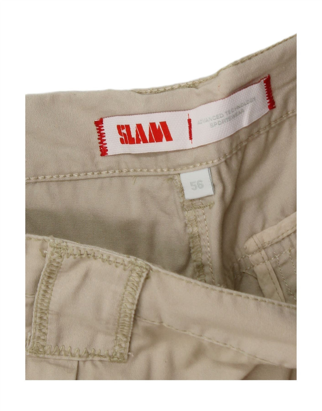 SLAM Mens Cargo Shorts IT 56 3XL W36  Beige Cotton