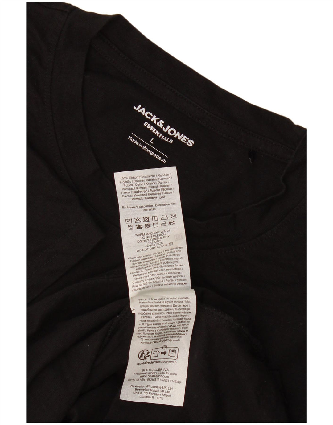 Jack & Jones Ανδρικό T-Shirt Top μεγάλο μαύρο βαμβακερό