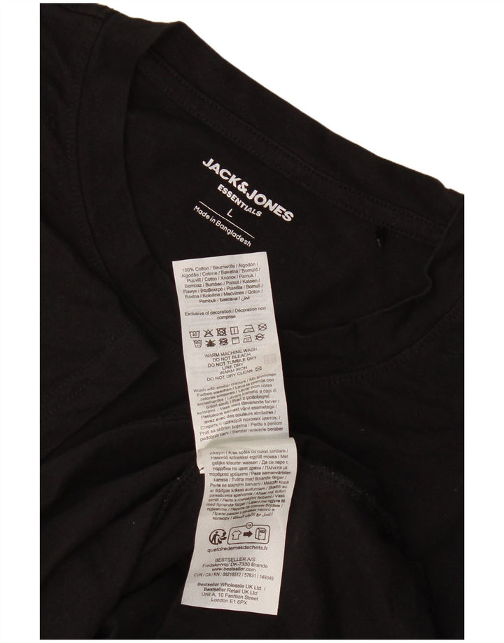 Jack & Jones Ανδρικό T-Shirt Top μεγάλο μαύρο βαμβακερό