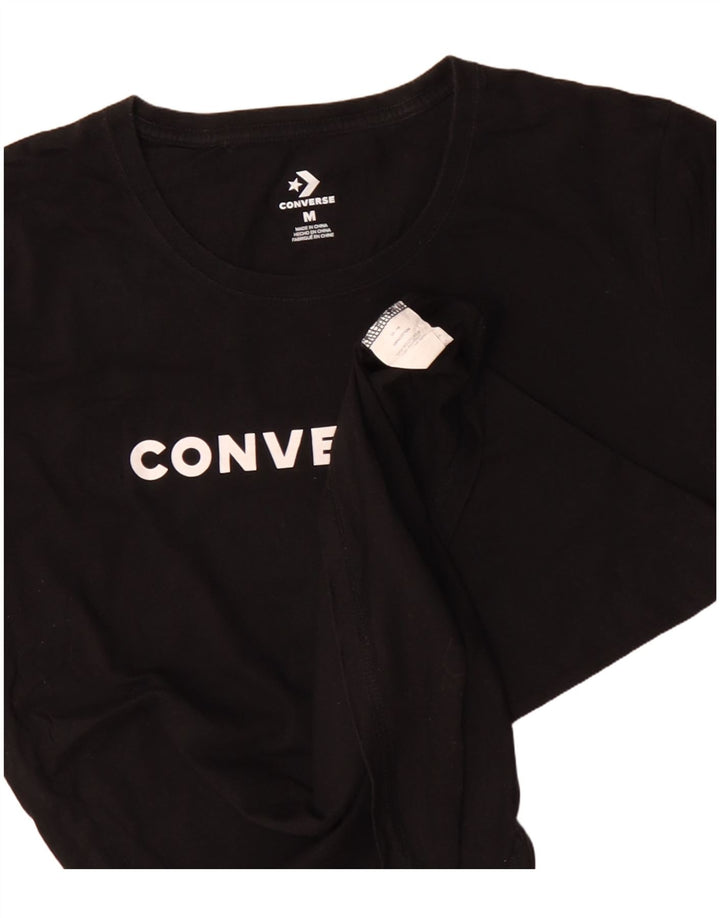Γυναικείο γραφικό μπλουζάκι CONVERSE Top UK 14 Μεσαίο μαύρο βαμβακερό