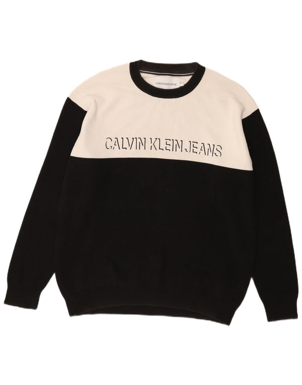 Calvin Klein Jeans Ανδρικό γραφικό φούτερ Jumper Large Black Colourblock