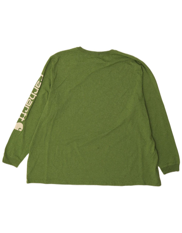 Carhartt Γυναικεία Loose Fit μακρυμάνικη μπλούζα UK 24/26 3XL πράσινο βαμβακερό