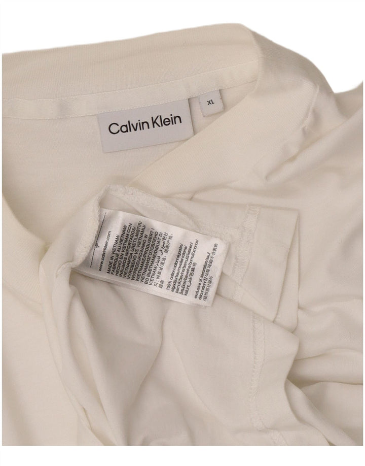 Ανδρικό τοπ Calvin Klein Μακρυμάνικο XL Λευκό βαμβακερό