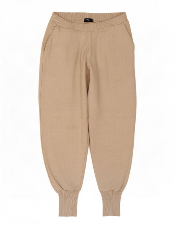 Zara Γυναικεία φόρμα Crop Παντελόνι Joggers UK 14 Large Beige