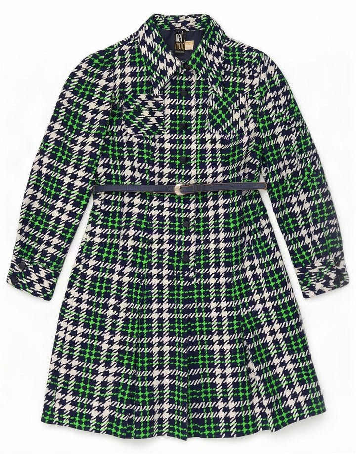 Delmod Γυναικείο Πανωφόρι IT 40 Small Green Check Polyester