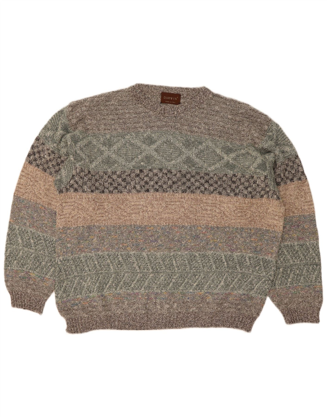 Ανδρικό πουλόβερ Darwin Crew Neck Jumper Μέγεθος 52 Μεγάλο πολύχρωμο ριγέ