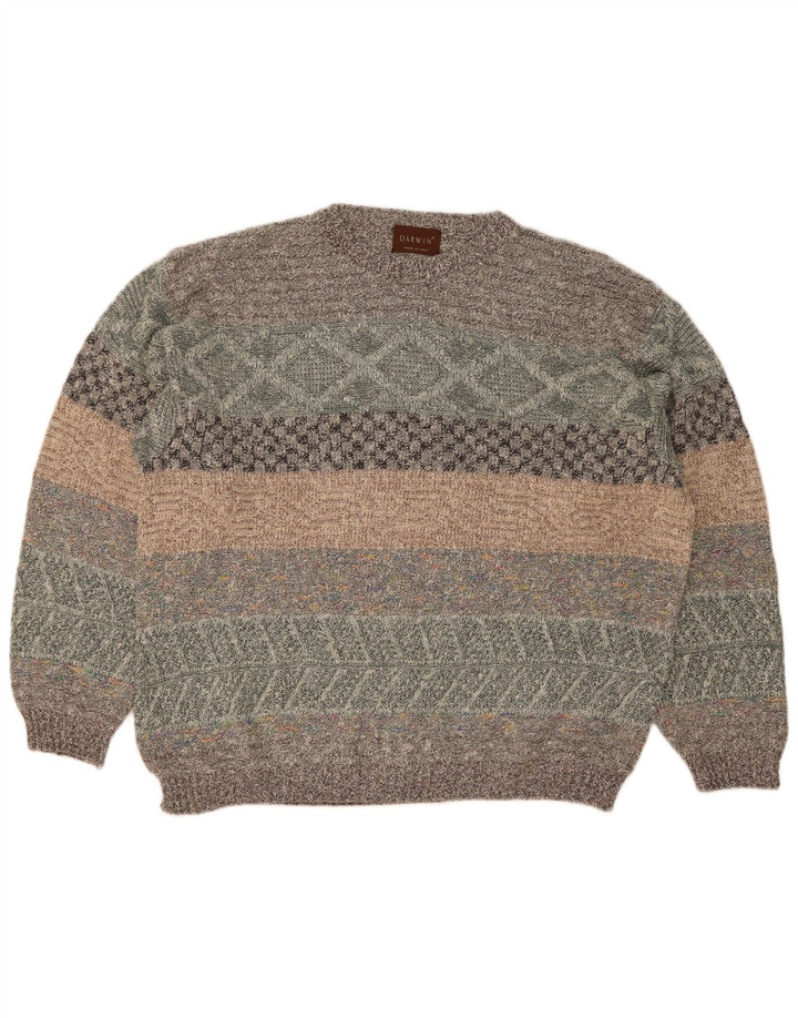 Ανδρικό πουλόβερ Darwin Crew Neck Jumper Μέγεθος 52 Μεγάλο πολύχρωμο ριγέ