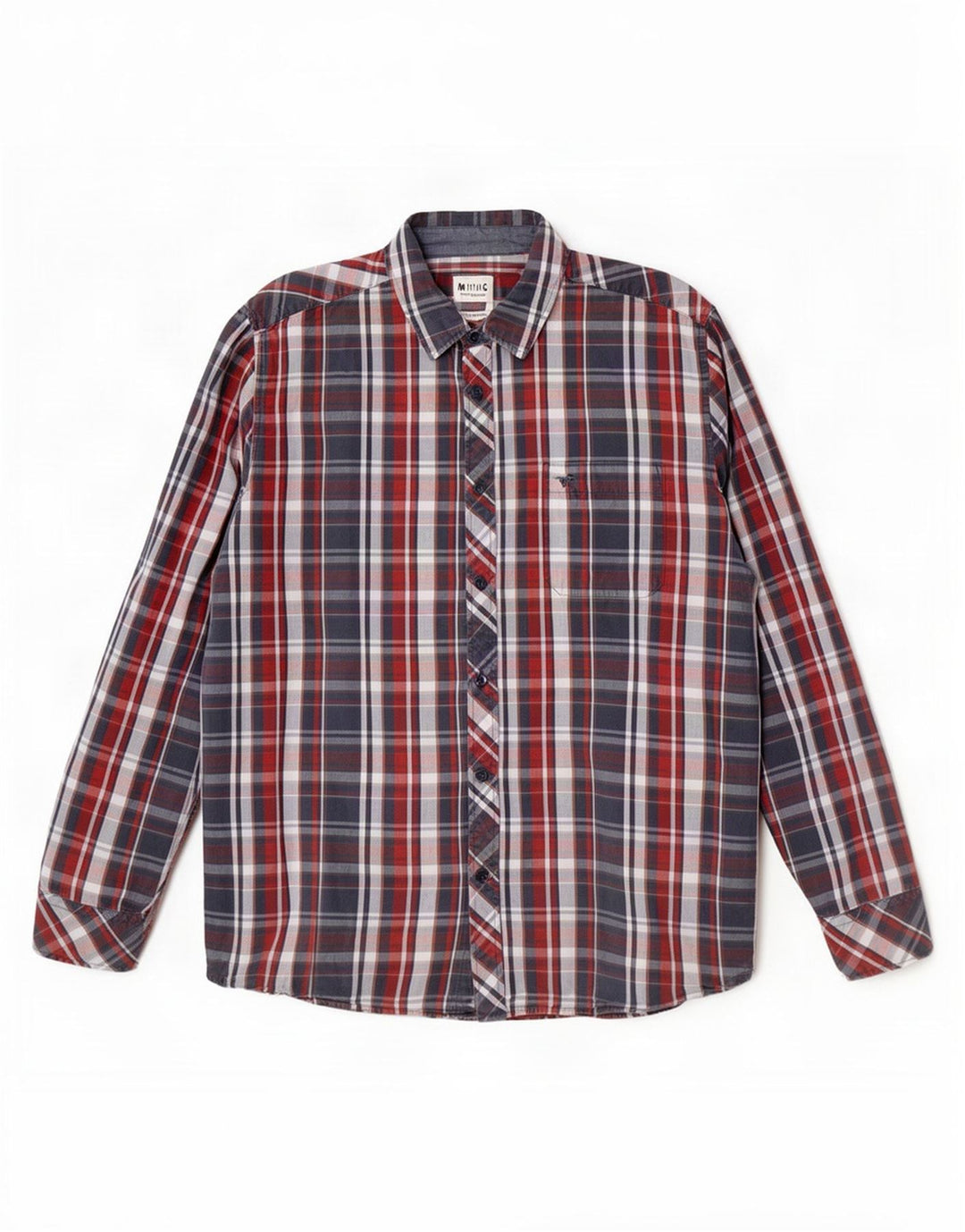 Ανδρικό πουκάμισο Mustang Regular Fit Large Blue Check Cotton
