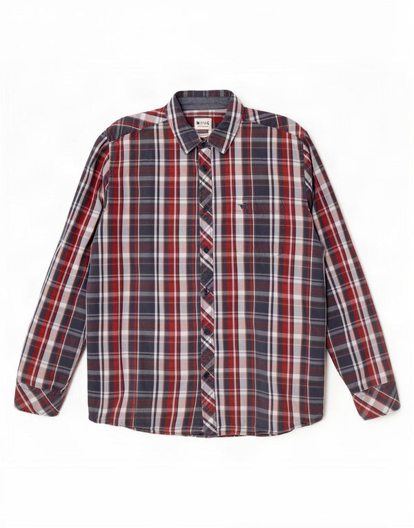 Ανδρικό πουκάμισο Mustang Regular Fit Large Blue Check Cotton