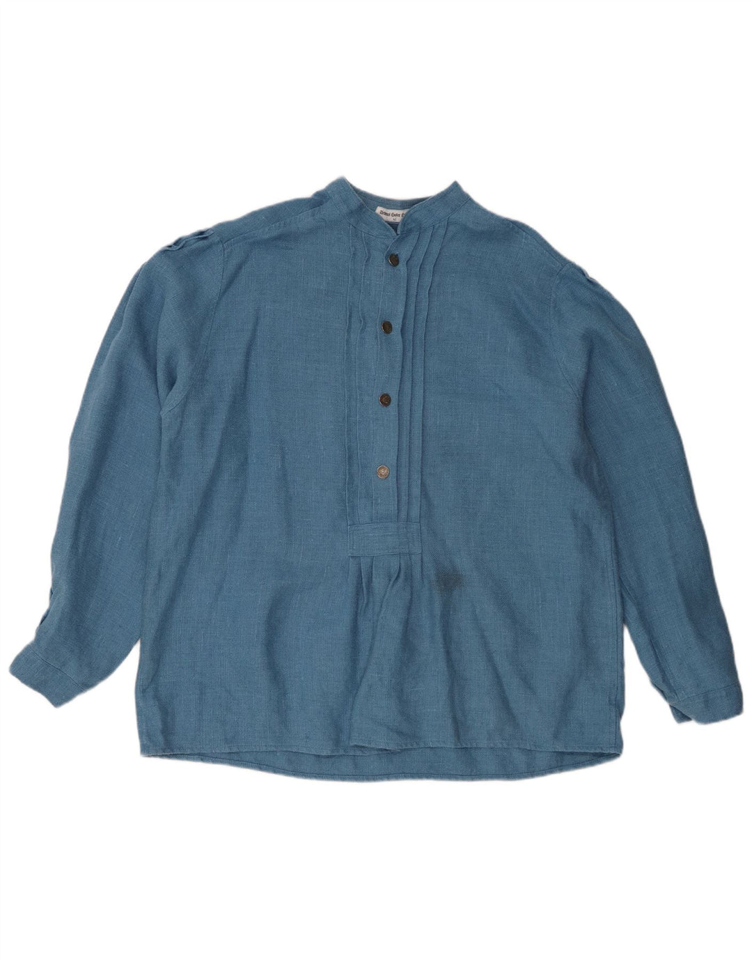 Vintage Γυναικεία Μακρυμάνικη Μπλούζα Oversized Top EU 42 Μεγάλο μπλε λινό