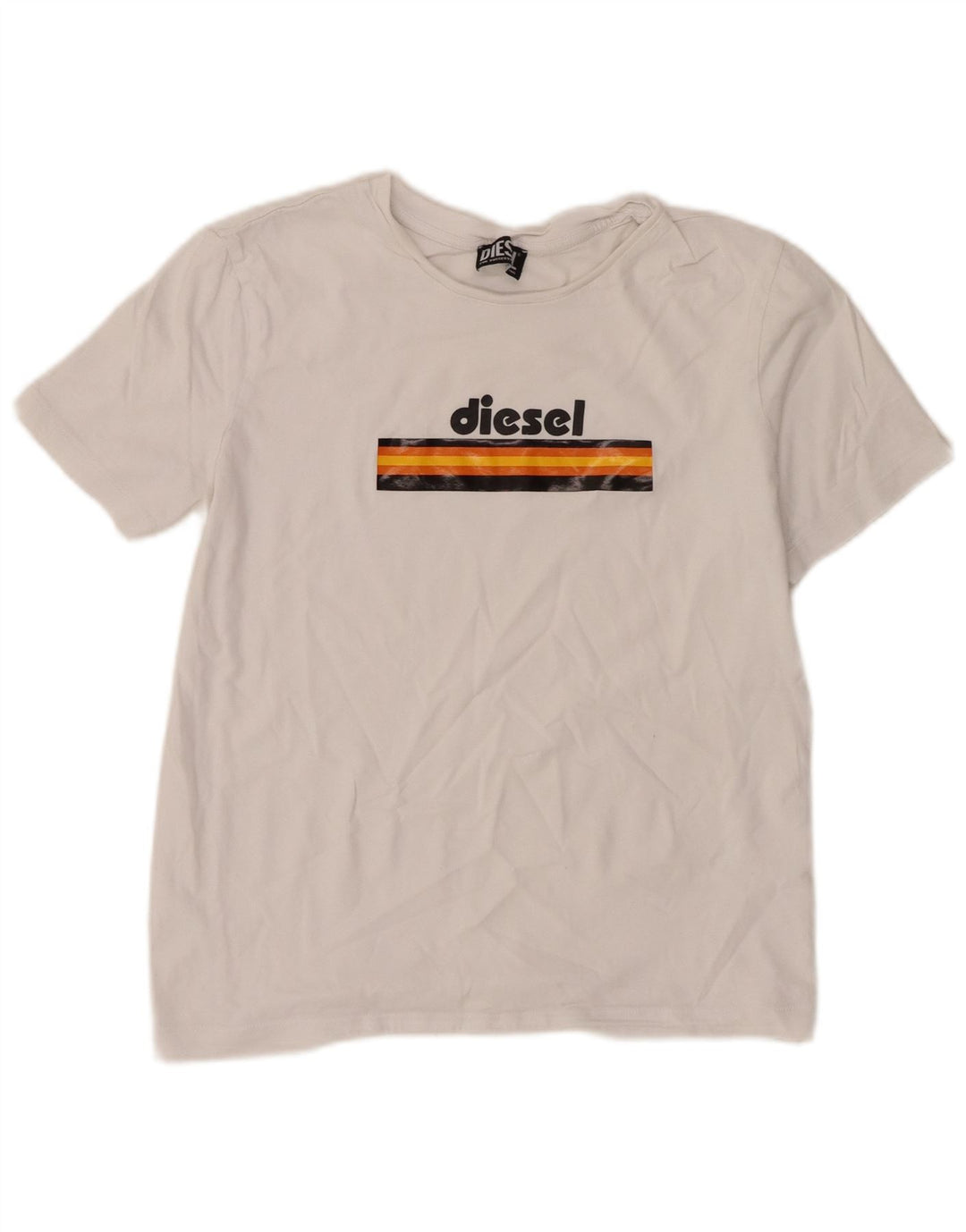 Diesel Γυναικείο γραφικό T-Shirt Top UK 14 Large White