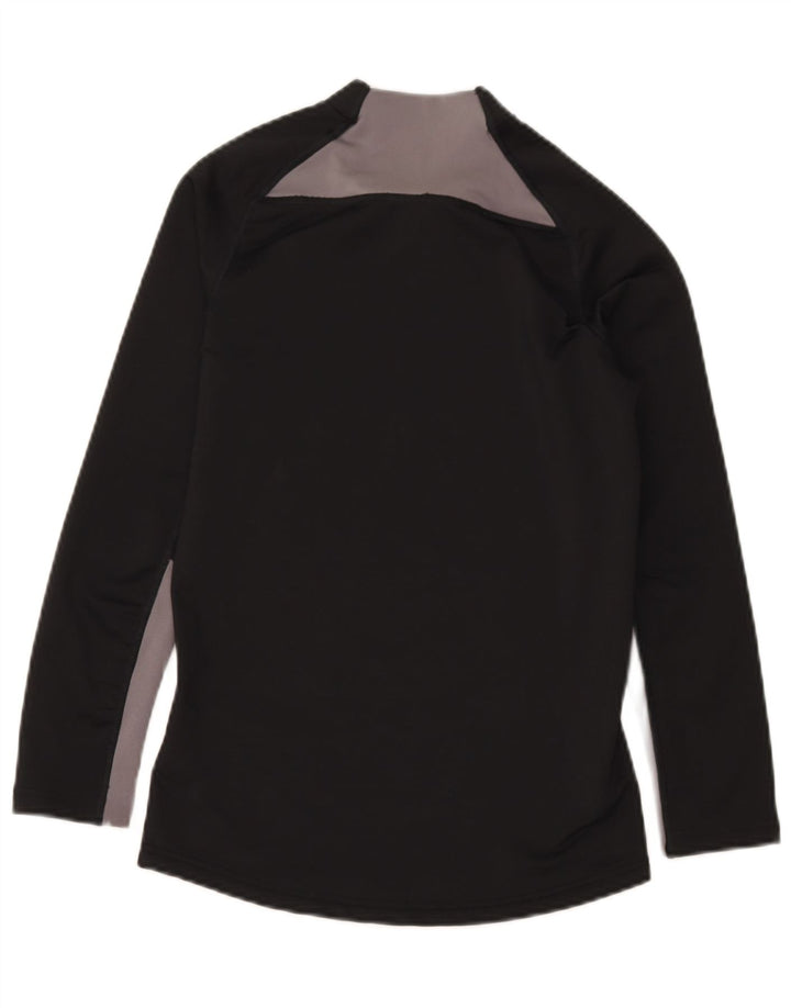 NIKE Boys Dri Fit Graphic Top Long Sleeve 12-13 Years Large Black