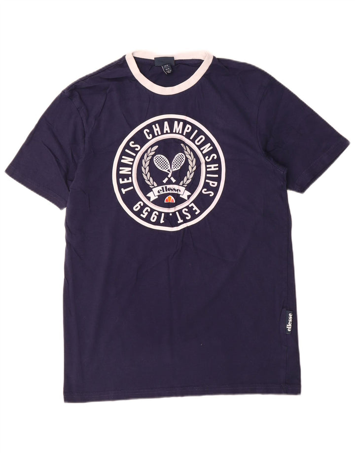 Ανδρικό T-Shirt κανονικό γραφικό Ellesse Μπλουζάκι Μικρό Navy Blue από βαμβάκι