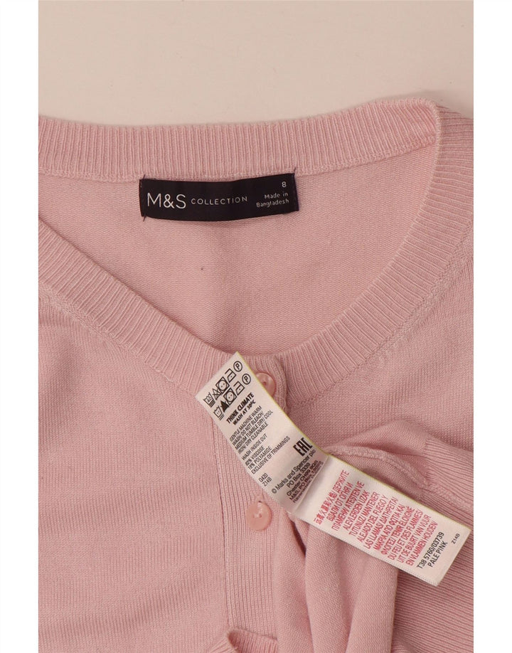 MARKS & SPENCER Γυναικείο πουλόβερ ζακέτα UK 8 Small Pink Viscose