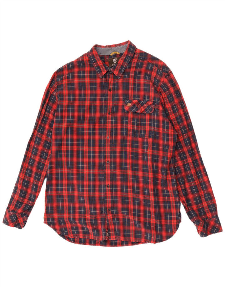 Ανδρικό πουκάμισο Timberland Slim Fit 2XL Red Check Cotton