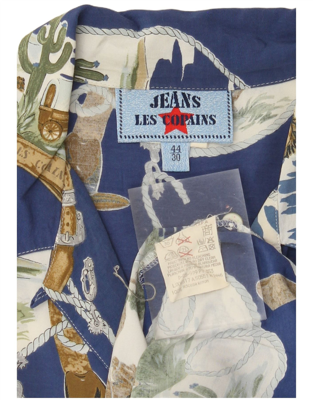 LES COPAINS Γυναικείο πουκάμισο με αφηρημένο σχέδιο Φόρεμα IT 44 Μεσαίο μπλε