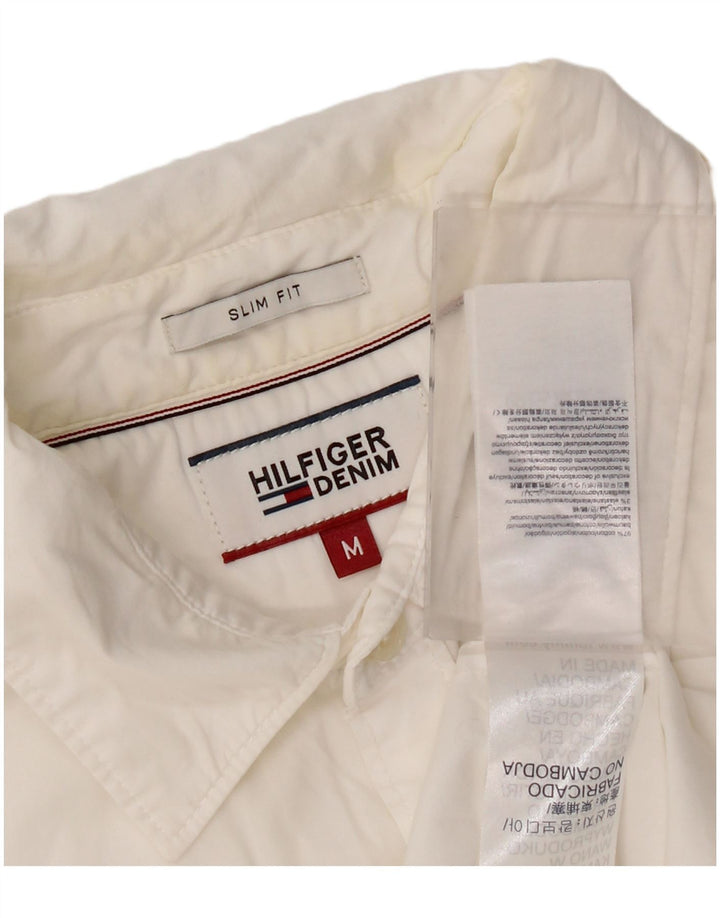 Ανδρικό κοντομάνικο πουκάμισο Tommy Hilfiger, μεσαίο λευκό βαμβακερό