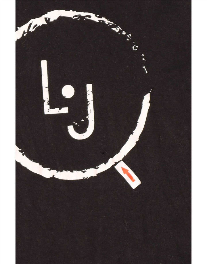 Liu Jo Ανδρικό γραφικό T-Shirt Top Μικρό μαύρο βαμβακερό