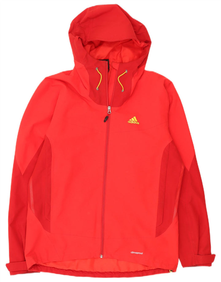 Adidas Ανδρικό μπουφάν βροχής με κουκούλα UK 42/44 Μεγάλο κόκκινο χρώμα πολυεστέρα
