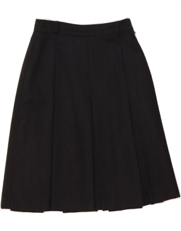 I BLUES Womens Pleated A-Line Skirt IT 42 Medium W26  Grey Acetate Vintage i Blues and Second-Hand i Blues from Messina Hembry 