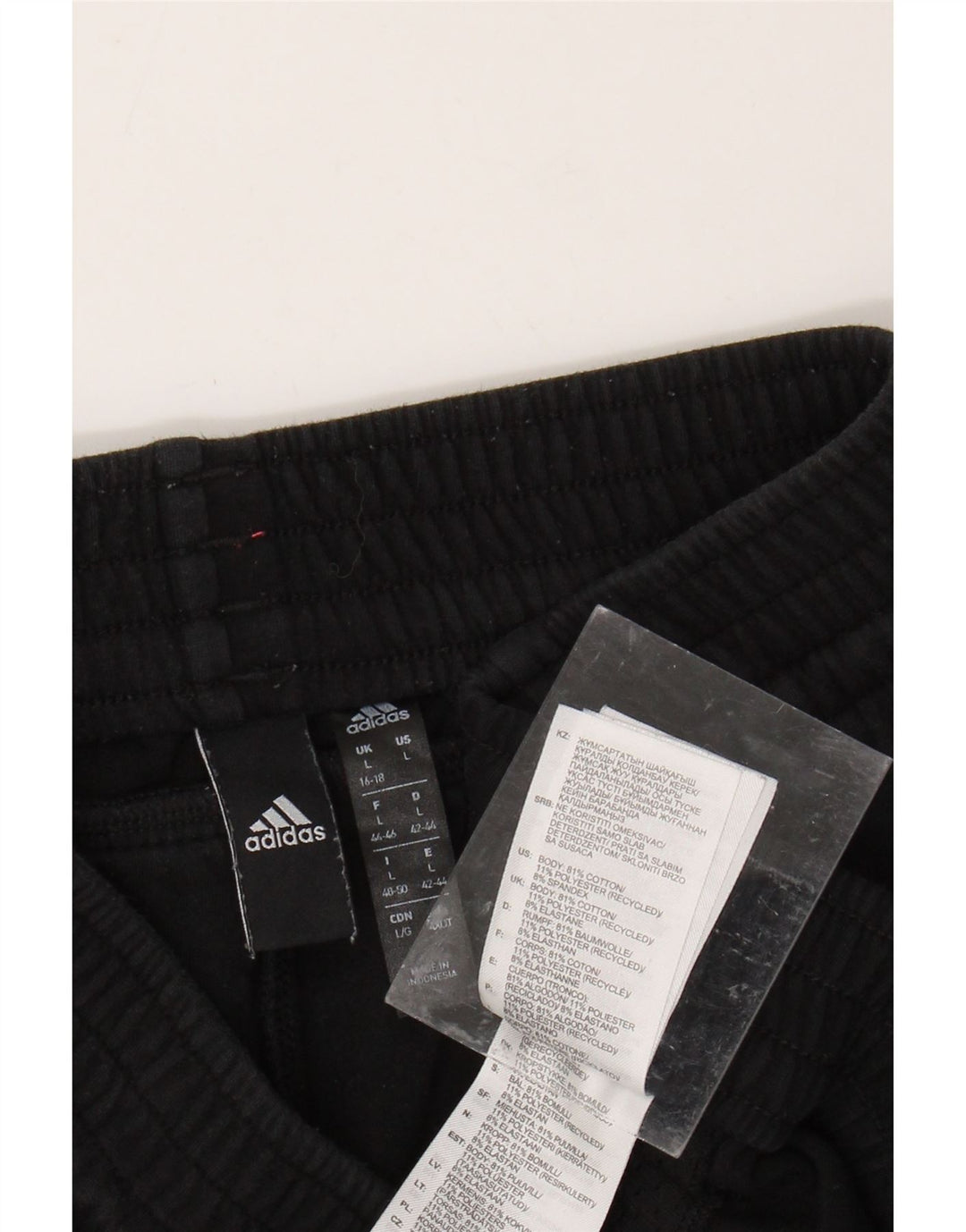 Γυναικεία αθλητική φόρμα ADIDAS Παντελόνι UK 16/18 μεγάλο μαύρο βαμβακερό