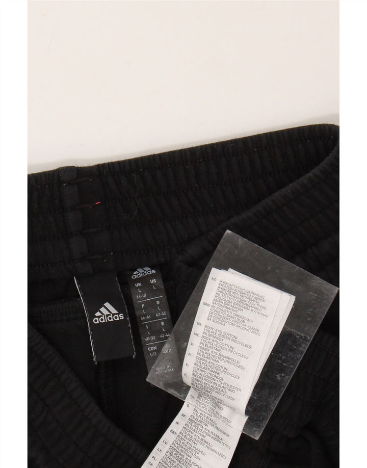 Γυναικεία αθλητική φόρμα ADIDAS Παντελόνι UK 16/18 μεγάλο μαύρο βαμβακερό