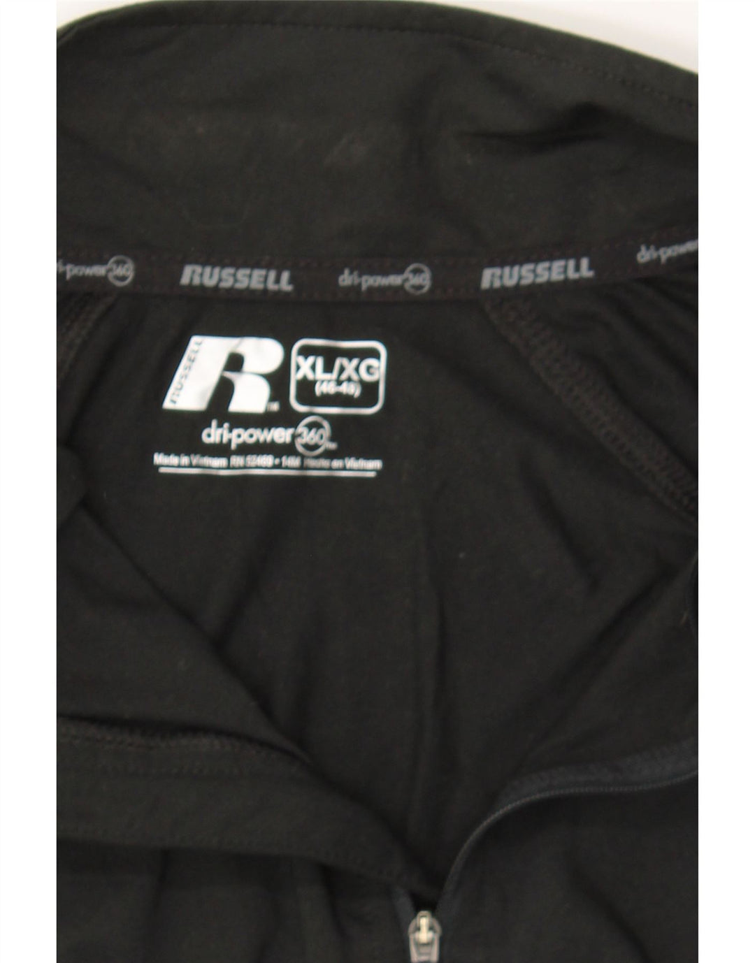 RUSSELL ATHLETIC Mens Dri-Power Pullover Tracksuit Top UK 46/48 XL Black Vintage Russell Athletic and Second-Hand Russell Athletic from Messina Hembry 