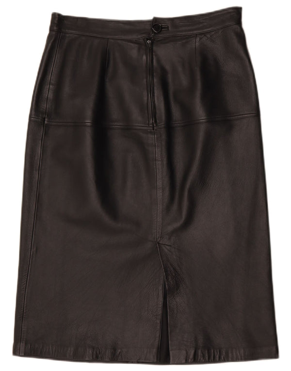 Vintage Γυναικεία Ψηλόμεση Δερμάτινη Φούστα IT 48 XL W32 Μαύρη