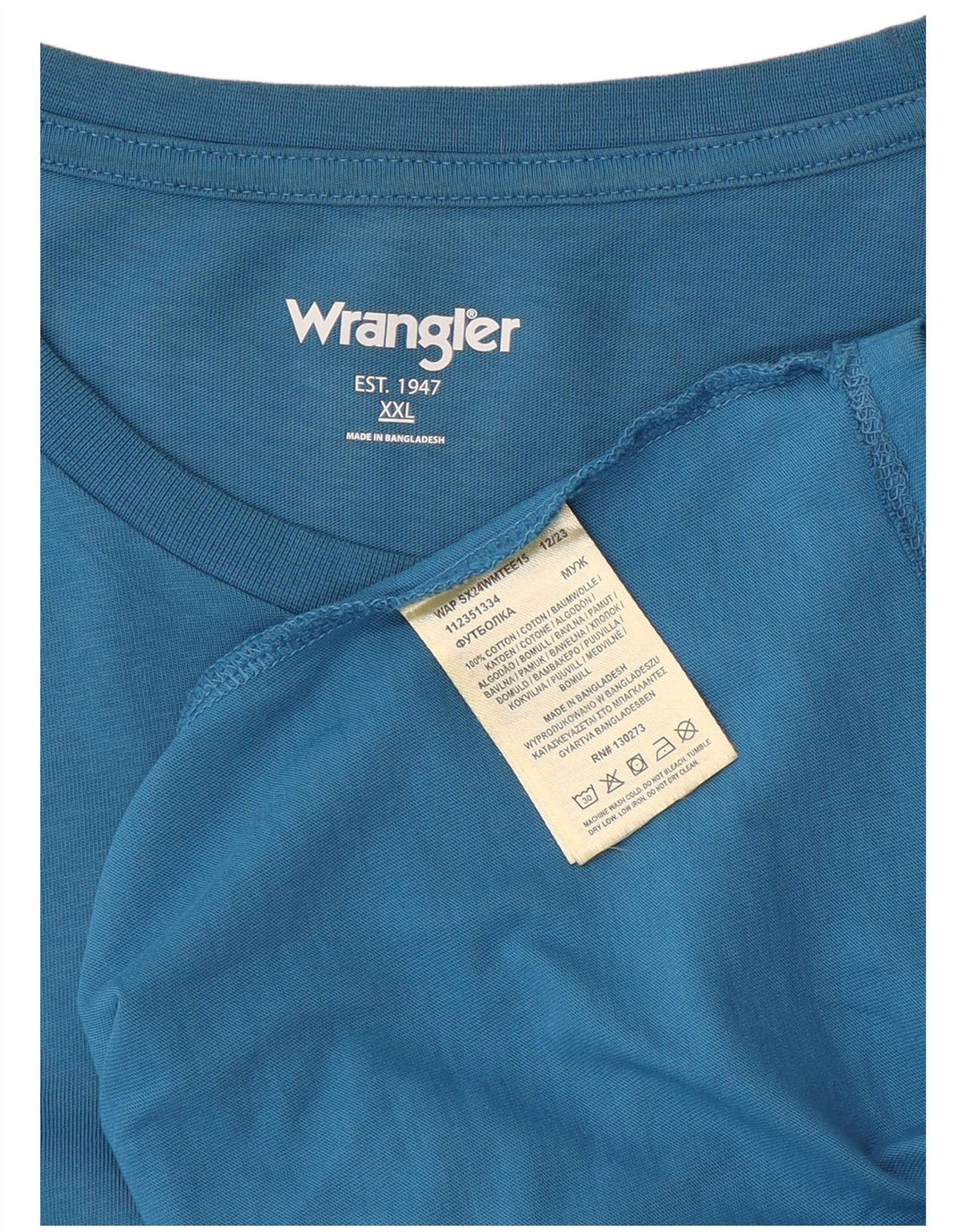 Ανδρικό T-Shirt Wrangler Top 2XL Μπλε βαμβακερό
