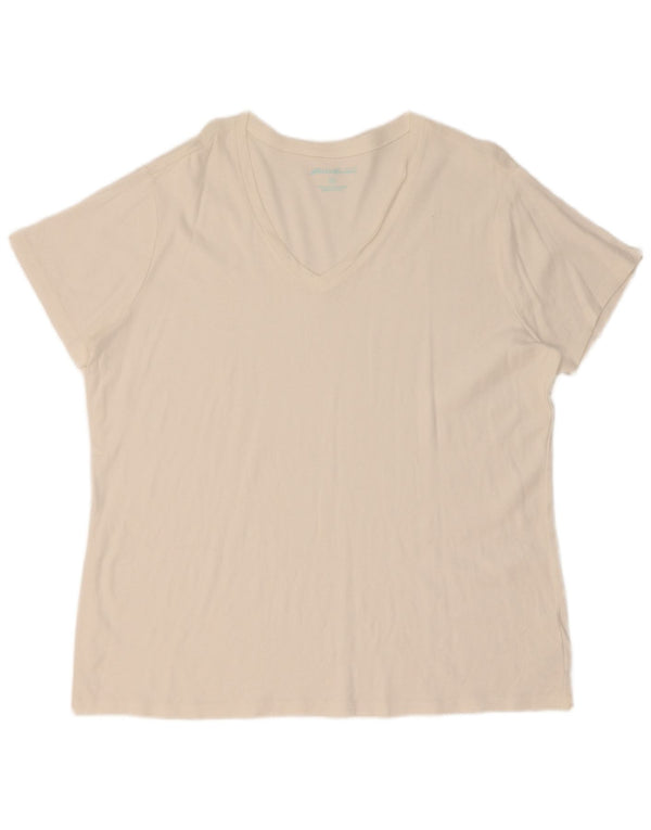 Eddie Bauer Γυναικείο T-Shirt Top UK 20 2XL Λευκό βαμβακερό