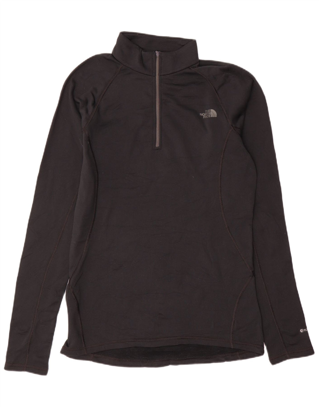 Ανδρική λαιμόκοψη με φερμουάρ North Face, κανονική εφαρμογή, μακρυμάνικο μεσαίο μαύρο