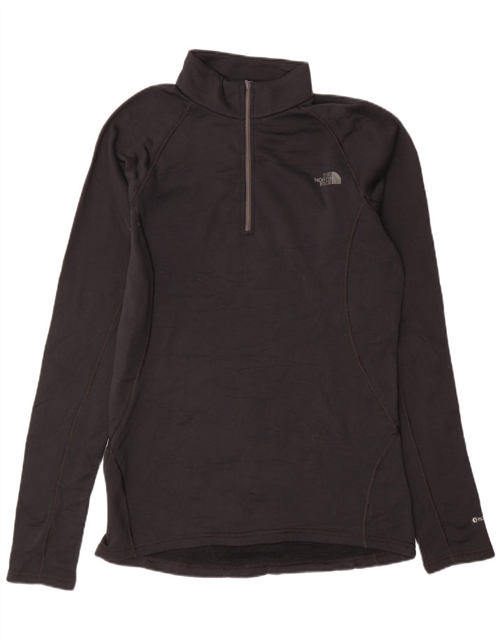 Ανδρική λαιμόκοψη με φερμουάρ North Face, κανονική εφαρμογή, μακρυμάνικο μεσαίο μαύρο