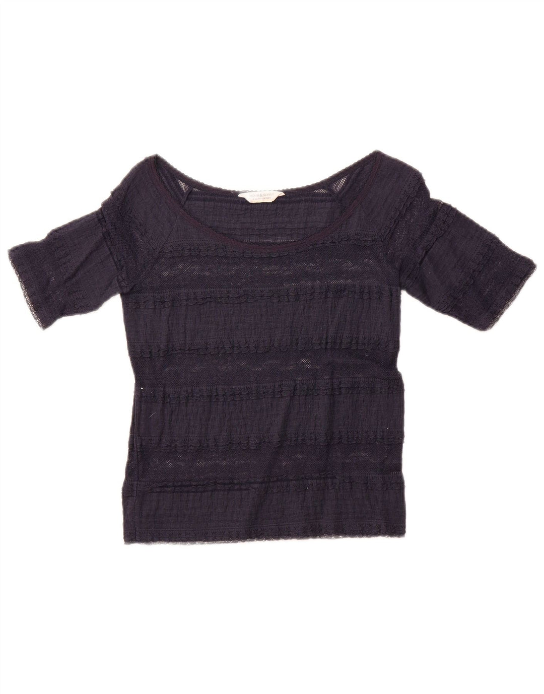 Ralph Lauren Γυναικεία Crop Μπλούζα Τοπ UK 12 Medium Navy Blue