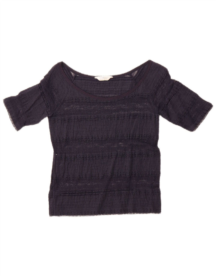 Ralph Lauren Γυναικεία Crop Μπλούζα Τοπ UK 12 Medium Navy Blue